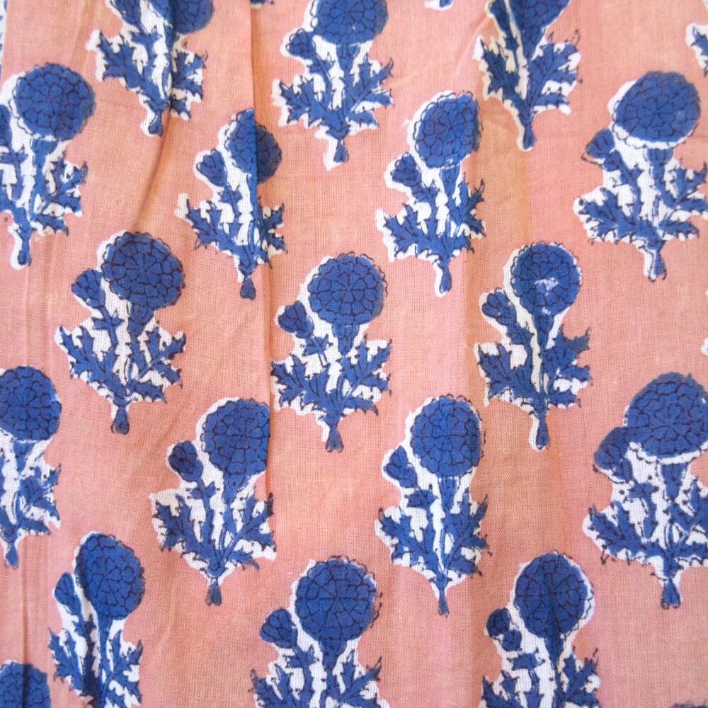 NWT Emerson Fry India Collection Frances Blouse in Apple Blue Little Marigolds L - Picture 6 of 6